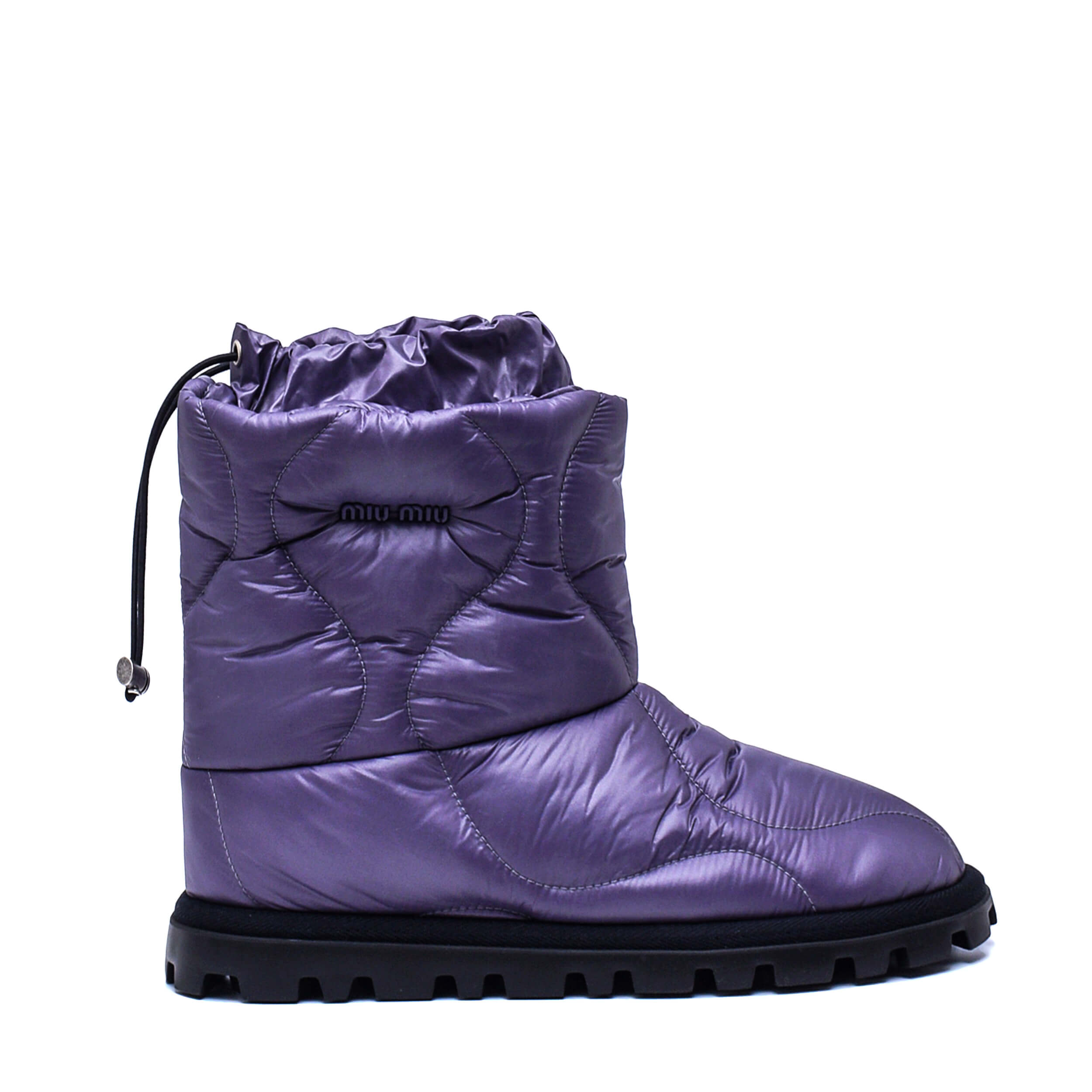 Miu Miu - Purple Nylon Puffer Padded Snow Boots / 38